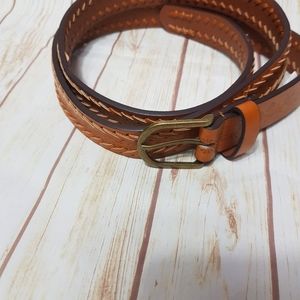 Maurices Weaved Edge Leather Belt